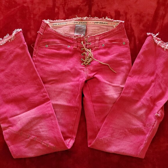 Parasuco Denim - Red Parasuco flared jeans size 27 *rare*